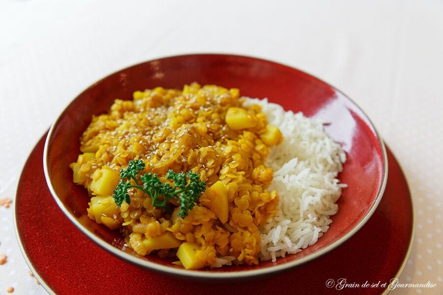 Dahl de lentilles corail