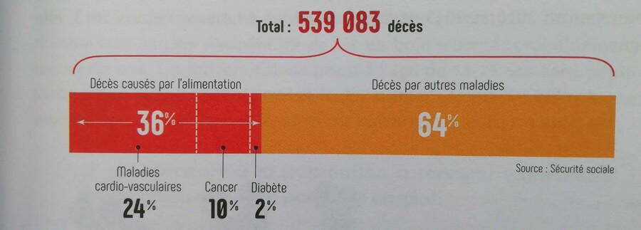 Pourcentage des décès dû à une mauvaise alimentation